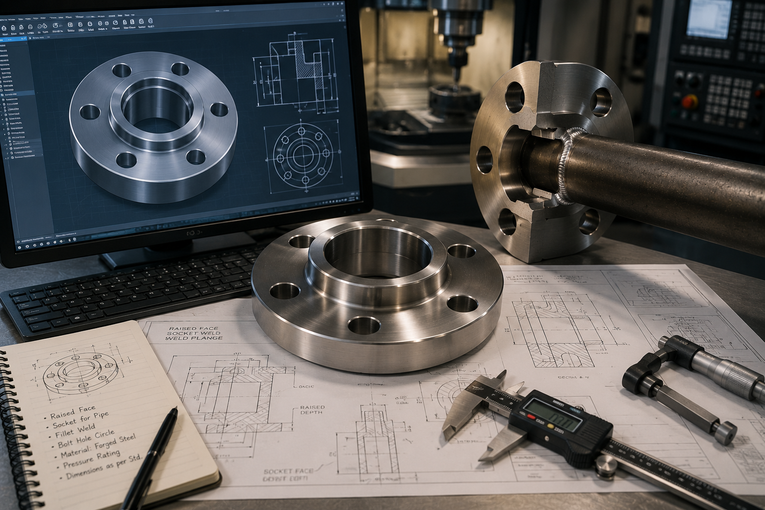 Design & Construction of Raised Face Socket Weld Flanges
